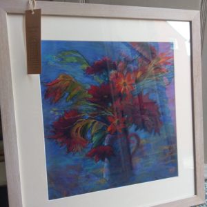 Original Pastel Drawing-Dahlias