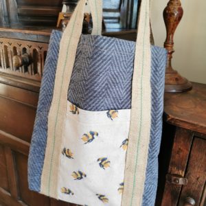 Bee Bag-Blue with Natural Strap