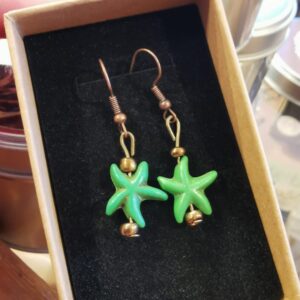 Green Star Fish Earings